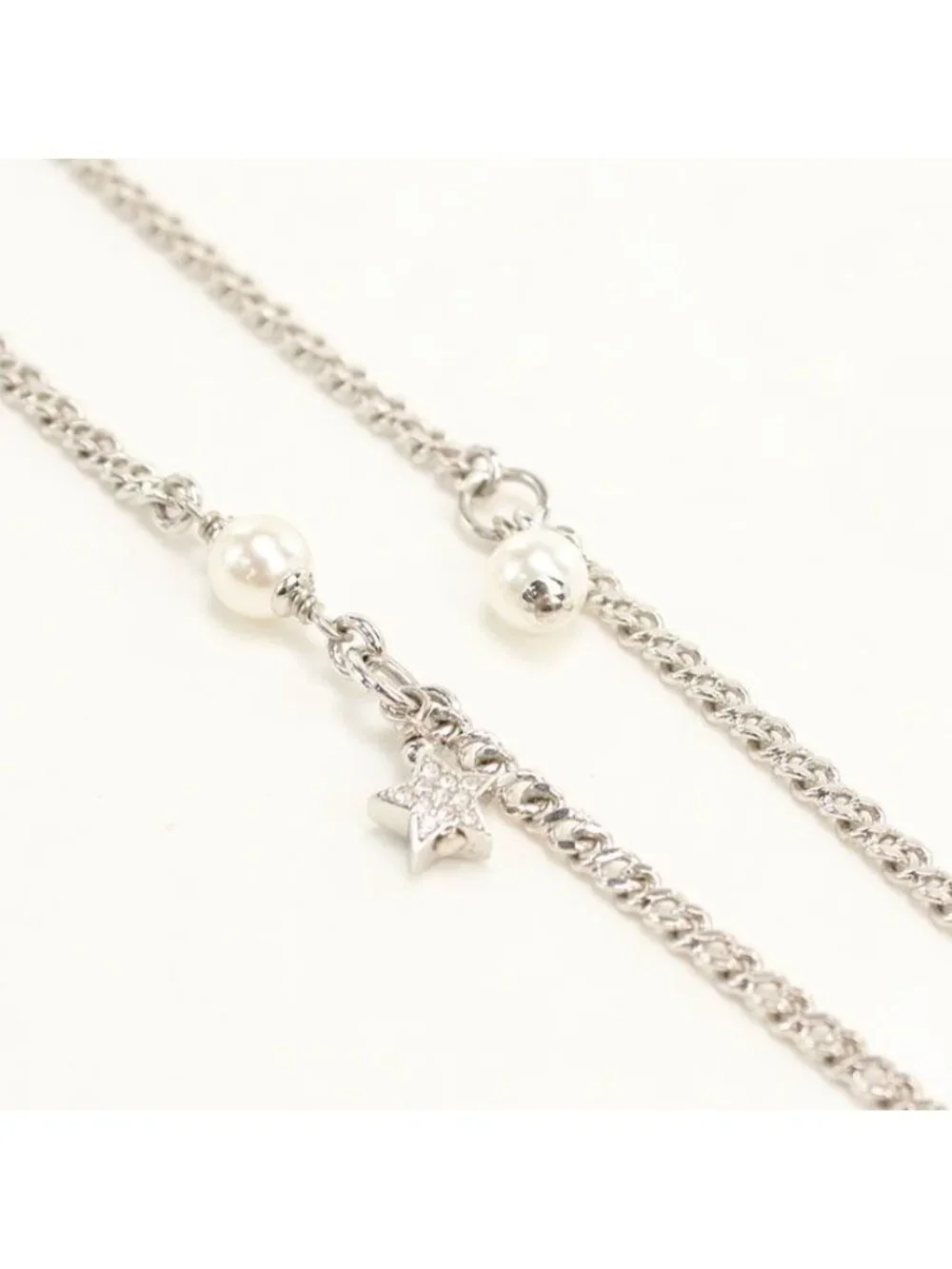 Chanel Rhinestone CC Logo Necklace Metal